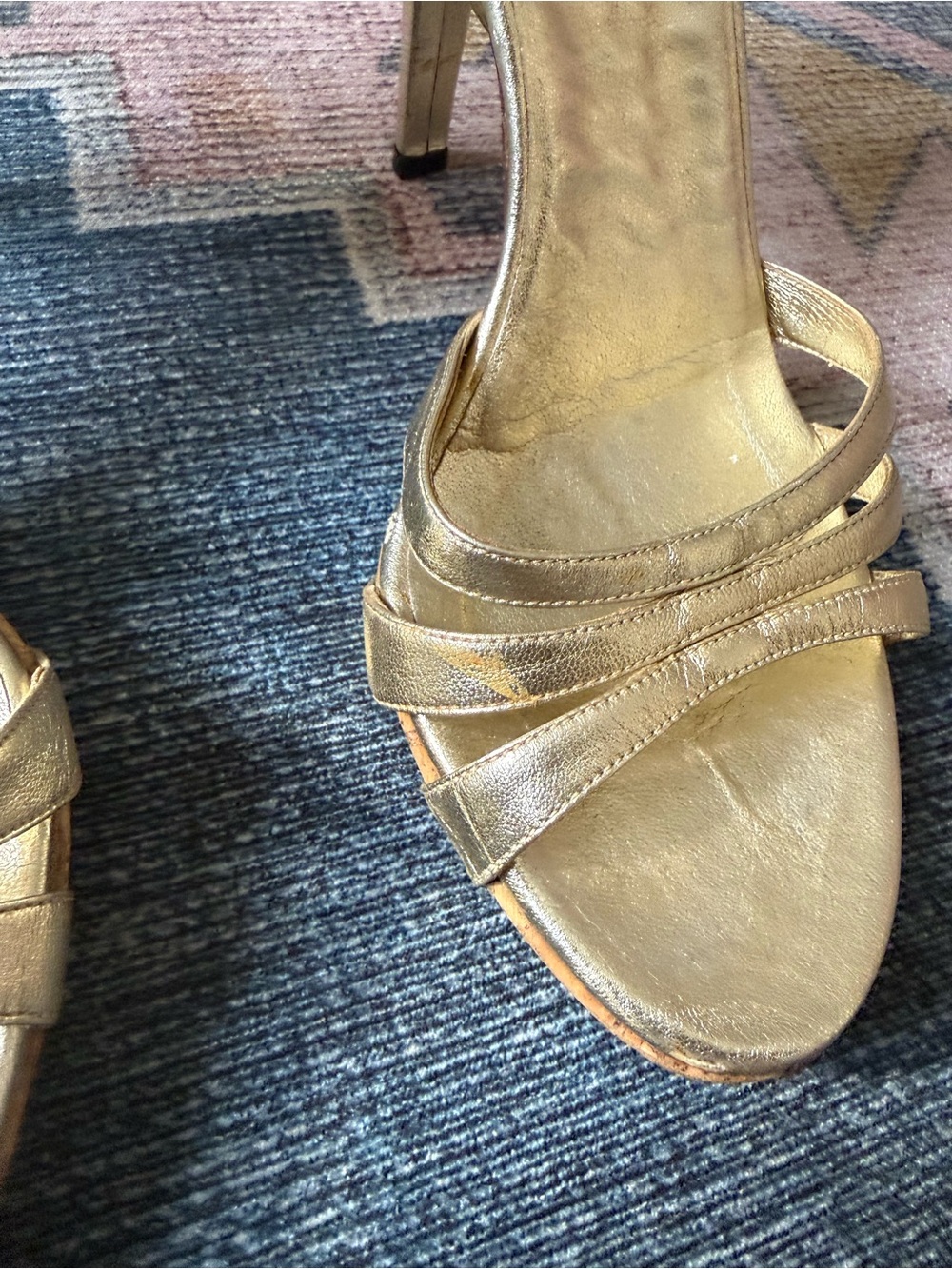 Gucci Women's Gold Ankle Strap Heels - Picture 4 of 6